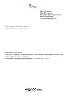 Télévision, terminal moral - article ; n°25 ; vol.5, pg 33-84
