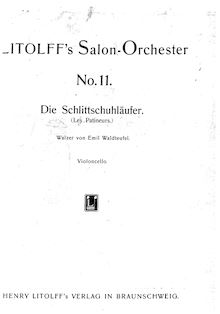 Partition violoncelles, Les patineurs, Die Schlittschuhläufer, Waldteufel, Emile
