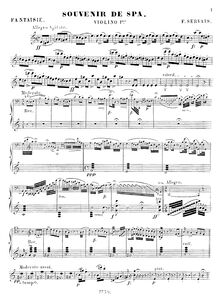 Partition violon 1 , partie, Souvenir de Spa, Servais, Adrien-François