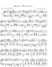 Quatre Mazurkas par Frédéric Chopin