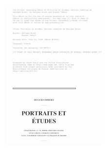 Portraits et études; Lettres inédites de Georges Bizet par Bizet et Imbert