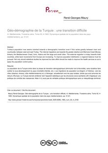 Géo-démographie de la Turquie : une transition difficile - article ; n°4 ; vol.50, pg 51-61