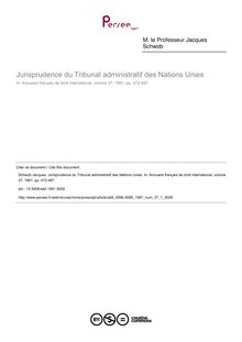 Jurisprudence du Tribunal administratif des Nations Unies - article ; n°1 ; vol.37, pg 472-487
