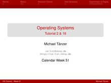 Operating Systems - Tutorial 2 & 16