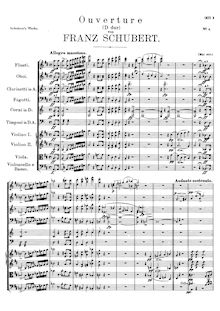 Partition compléte, Overture en D pour orchestre, D.556