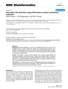 Fast splice site detection using information content and feature reduction