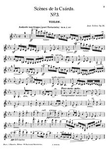 Partition de violon, Scènes de la Csárda No.3 pour violon avec accompagnement d orchestre ou de piano