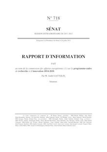 Rapport d information sur H2020 (Sénat)