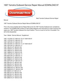 1997 Yamaha Outboard Service Repair Manual DOWNLOAD 97