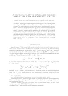 Lp SELF IMPROVEMENT OF GENERALIZED POINCARE INEQUALITIES IN SPACES OF HOMOGENEOUS TYPE