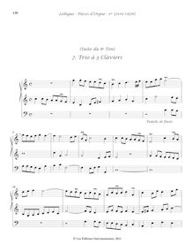 Partition , Trio à 3 Claviers, Livre d orgue No.1, Premier Livre d Orgue par Nicolas Lebègue