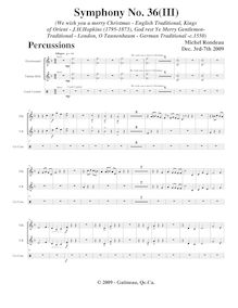 Partition Percussion, Symphony No.36  Christmas Symphony , F major par Michel Rondeau