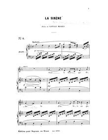 Partition complète, La sirène, Bizet, Georges
