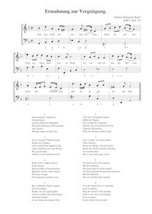 Partition Ach was wollt ihr trüben Sinnen, BWV Anh.39, 7 Geistliche Oden und ein Gedicht