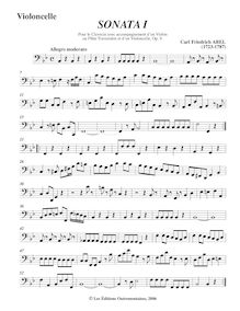 Partition , Allegro moderato - partition de violoncelle, 6 sonates pour clavecin