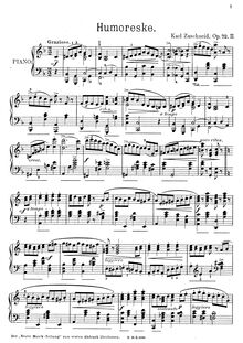 Partition , Humoreske, Piano pièces, Op.72, Zuschneid, Karl