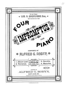 Partition complète, 4 Impromptus, Robyn, Alfred George