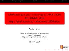 Mathématiques pour scientifiques (MAT-1920) AUTOMNE 2010 http ...