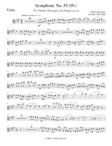 Partition altos, Symphony No.33, A major, Rondeau, Michel par Michel Rondeau