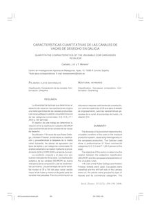 Características cuantitativas de las canales de vacas de desecho en Galicia (Quantitative characteristics of the unusable cow carcasses in Galicia)