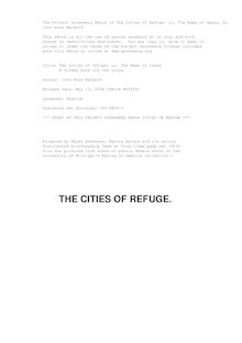 The Cities of Refuge: or, The Name of Jesus - A Sunday book for the young