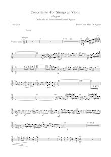 Partition de violon, Concertante pour violon, d, Maia de Aguiar, Paulo Cesar