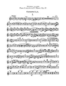 Partition clarinette 1, 2 (en A), Piano Concerto, F-sharp minor