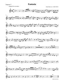 Partition Soprano 2 enregistrement , Fantasia, G minor, Okeover, John
