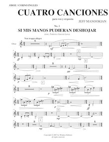 Partition hautbois (doubles anglais cor), Cuatro Canciones, Manookian, Jeff