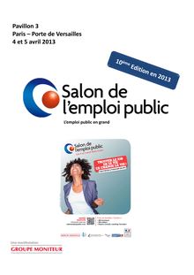 Salon de l emploi public, 10ème édition, 04-05/04/2013