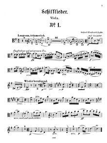 Partition de viole de gambe, 5 Schilflieder, Op.28 [nach Gedichten von Nikolaus Lenau (1802-1850)]