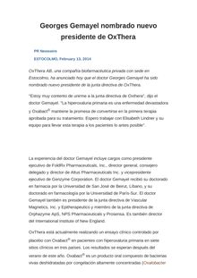 Georges Gemayel nombrado nuevo presidente de OxThera