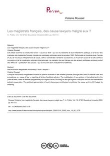 Les magistrats français, des cause lawyers malgré eux ? - article ; n°62 ; vol.16, pg 93-113