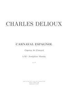 Partition complète, Carnaval Espagnol, Op.38, Caprice de Concert