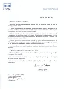 La lettre ouverte des députés UMP