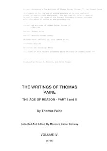 Writings of Thomas Paine — Volume 4 (1794-1796): the Age of Reason