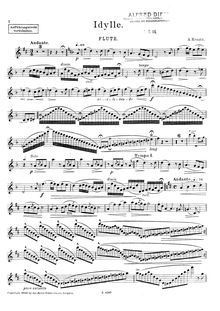 Partition flûte , partie, Idylle, Krantz, Louis Adolph