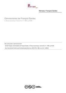 Commentaires de François Gardes - article ; n°1 ; vol.39, pg 65-68