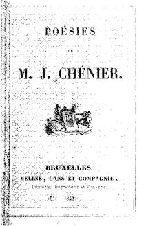 Poésies de M. J. Chénier