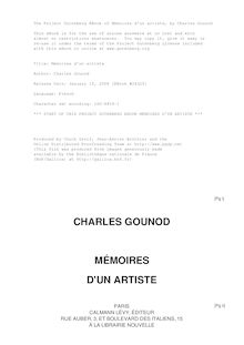 Mémoires d un artiste par Charles Gounod