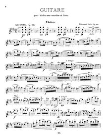 Partition de violon, Guitare, B minor, Lalo, Édouard