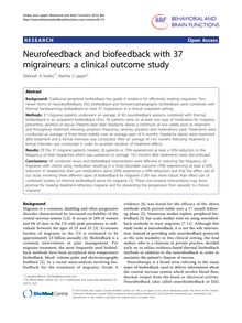 Neurofeedback and biofeedback with 37 migraineurs: a clinical outcome study