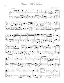 Partition Sonata R.89 en F major, clavier sonates R.81-90, Soler, Antonio