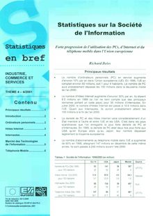4/01 STATISTIQUES EN BREF - TH. 4 INDUSTRIE, COMMERCE ET SERVICE