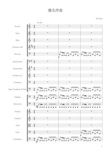 Partition complète, pour Goofy Overture, Op.9, Peng, Ed