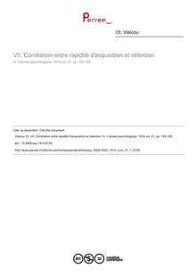 Corrélation entre rapidité d acquisition et rétention - article ; n°1 ; vol.21, pg 183-185