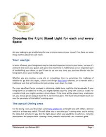Choosing the Right Stand Light for each and every Space