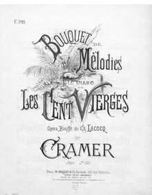 Partition complète, Bouquet de mélodies sur  Les cent vierges , Cramer, Henri (fl. 1890)