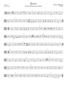 Partition ténor viole de gambe 2, alto clef, Pavana Dolorosa Tregian