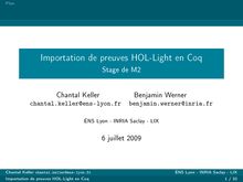 Importation de preuves HOL Light en Coq